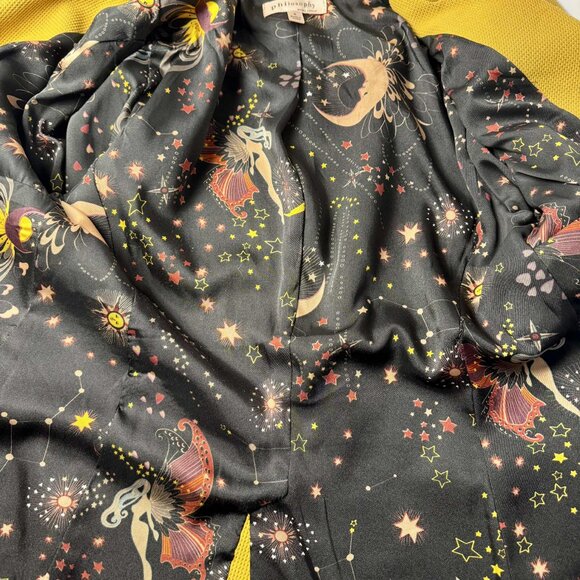 Philosophy Mustard Yellow Textured Blazer Celestial Interior – Size 8 - Picture 7 of 14